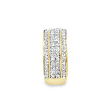 10k Yellow Solid Gold Mens Diamond Wedding Ring Band 0.76 ctw